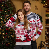Lesmart Christmas Reindeer Snowflakes Ugly Holiday Knitted Sweater